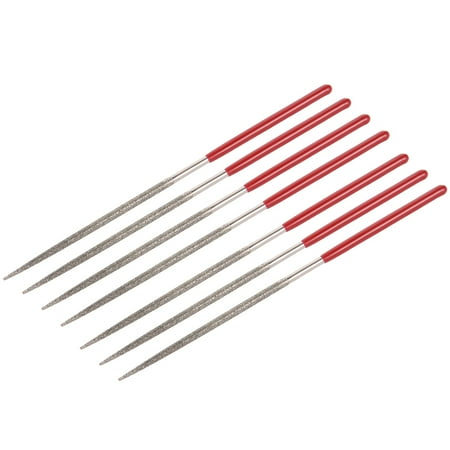 7Pcs 2mm x 100mm Round Diamond Needle File 150 Grit