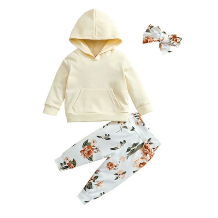 Canrulo 3pcs Newborn Baby Girls Clothes Long Sleeve Hooded Tops+Flowers Pants+Headband Autumn Outfits Apricot 18-24 Months
Canrulo 3pcs Newborn Baby Girls Clothes Long Sleeve Hooded Tops+Flowers Pants+Headband Autumn Outfits Apricot 18-24 Months