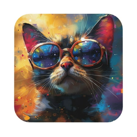 Pofeuu Cool Cat With Sunglasses Print Leather Coasters Set of 6 Round Cups Mugs Mat Pad for Home Kitchen Heat Resistant Drink Coasters Square
Pofeuu Cool Cat With Sunglasses Print Leather Coasters Set of 6 Round Cups Mugs Mat Pad for Home Kitchen Heat Resistant Drink Coasters Square