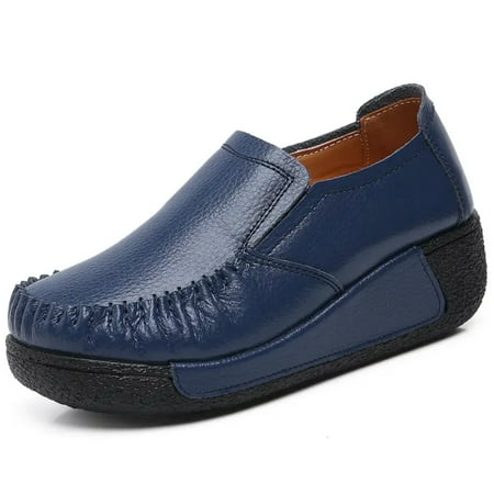 SHENZHHONGFUKJ Lightweight Non Slip Women‘s Wedge Platform Solid Color Slip On Loafer Shoes for Ultimate Comfort and Style 
SHENZHHONGFUKJ Lightweight Non Slip Women‘s Wedge Platform Solid Color Slip On Loafer Shoes for Ultimate Comfort and Style