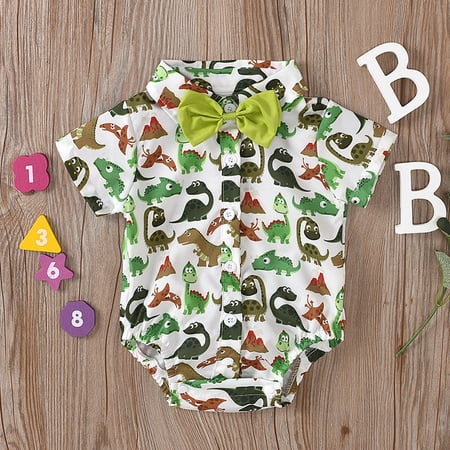 ZXHACSJ Newborn Infant Baby Boys Tie Gentlement Dinosaur Print Romper Bodysuit Clothes Green 90
ZXHACSJ Newborn Infant Baby Boys Tie Gentlement Dinosaur Print Romper Bodysuit Clothes Green 90