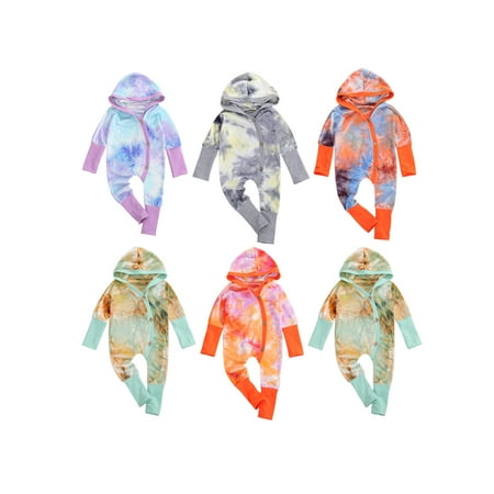 Carolilly Carolilly Baby Romper Tie-Dye Print Long Sleeve Hooded Bodysuit Jumpsuit for Boys and Girls
Carolilly Carolilly Baby Romper Tie-Dye Print Long Sleeve Hooded Bodysuit Jumpsuit for Boys and Girls