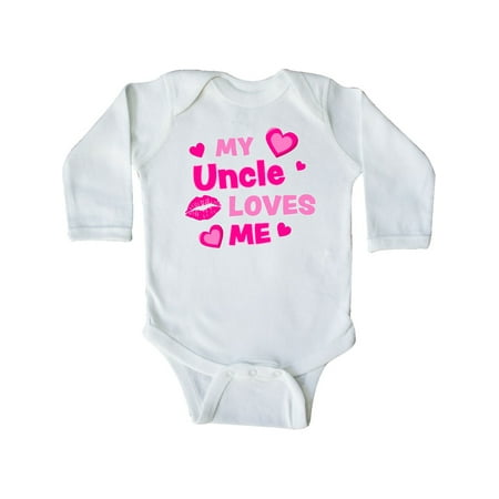 Inktastic My Uncle Loves Me with Hearts and Kiss Gift Baby Boy or Baby Girl Long Sleeve Bodysuit 
Inktastic My Uncle Loves Me with Hearts and Kiss Gift Baby Boy or Baby Girl Long Sleeve Bodysuit