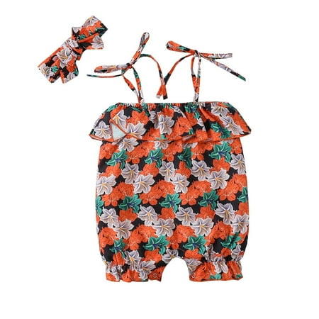 Toddler Baby Girls Summer Sleeveless Flower Printed Jumpsuits Fashion Outwear With Headband Newborn Infant Child Clothing Streetwear Kids Dailywear Outwear
Toddler Baby Girls Summer Sleeveless Flower Printed Jumpsuits Fashion Outwear With Headband Newborn Infant Child Clothing Streetwear Kids Dailywear Outwear