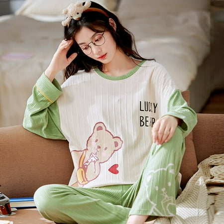 QWZNDZGR Spring Autumn New Women s Pajamas Sets Long sleeved Cartoon Casual Pajamas Knitted Cotton Home Sleepwear Loungewear Set M-XXXL
QWZNDZGR Spring Autumn New Women s Pajamas Sets Long sleeved Cartoon Casual Pajamas Knitted Cotton Home Sleepwear Loungewear Set M-XXXL