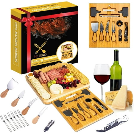 Bamboo Cheese Board - Large Charcuterie Board Set & Cheese Platter Natural Wood Tray - 21-Piece Cutlery Set for Grazing & Wine Tasting.Unique Gift for Birthday Housewarming & Christmas
Bamboo Cheese Board - Large Charcuterie Board Set & Cheese Platter Natural Wood Tray - 21-Piece Cutlery Set for Grazing & Wine Tasting.Unique Gift for Birthday Housewarming & Christmas