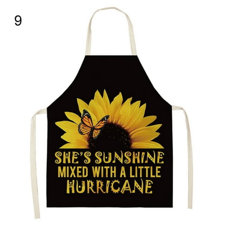 

Grandest Birch Sunflower Pattern Apron Skin-friendly Breathable Cotton Flax Cooking Apron for Dishwashing Cotton Flax Skin-friendl