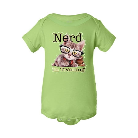 Infant Nerd in Training Bodysuit - Lime Green - 6M