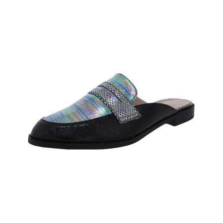 Betsey Johnson Womens Markerr Faux Leather Slip On Loafer Slides
