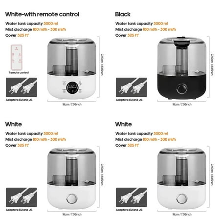 Air Humidifier Wall Plug 220V 110V Humidifier Large Mist Volume 3L Diffuser Remote Control Timer
Air Humidifier Wall Plug 220V 110V Humidifier Large Mist Volume 3L Diffuser Remote Control Timer