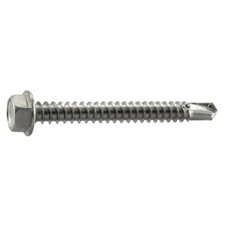 #12-14 x 2 410 Stainless Steel Hex Washer Head Self-Drilling Screws