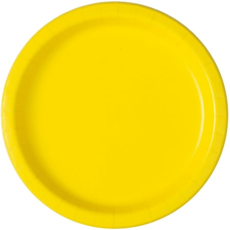 Neon Yellow Round 7 Dessert Plates 8ct