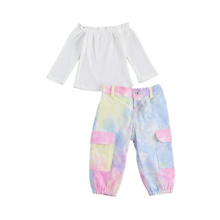 Suanret Toddler Baby Girls Clothes Ribbed T-Shirt Off Shoulder Tops + Leopard High Waist Pants 2Pcs Fall Winter Outfits White Tie Dye Print 4-5 Years
Suanret Toddler Baby Girls Clothes Ribbed T-Shirt Off Shoulder Tops + Leopard High Waist Pants 2Pcs Fall Winter Outfits White Tie Dye Print 4-5 Years