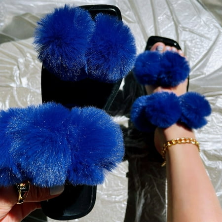 Daznico Slippers for Women Spring And Summer Women Slippers Plush Shoes Flat Large Size Open Toe Casual Breathable Blue 6.5
Daznico Slippers for Women Spring And Summer Women Slippers Plush Shoes Flat Large Size Open Toe Casual Breathable Blue 6.5