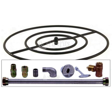 Spotix HPC Round Fire Pit Burner Kit, 30", Match Light, Steel, Natural Gas