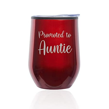 Stemless Wine Tumbler Coffee Travel Mug Glass with Lid Promoted To Auntie New Aunt Pregnancy Announcement (Red)
Stemless Wine Tumbler Coffee Travel Mug Glass with Lid Promoted To Auntie New Aunt Pregnancy Announcement (Red)