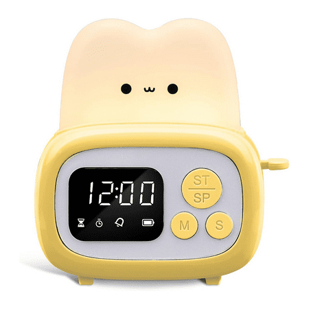 Timer Clock Toaster Lamp Cute Night Light with Time Management Tool And Table Clock Alarm Digital Timer for Kids Yellow
Timer Clock Toaster Lamp Cute Night Light with Time Management Tool And Table Clock Alarm Digital Timer for Kids Yellow