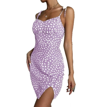 Glamorous Women s Dalmatians Ruched Bust Cami Short Dress L(8/10)