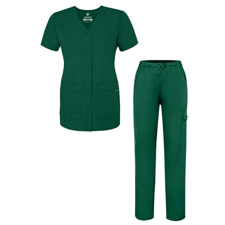 Adar Universal Women s Scrub Set – Snap Front Scrub Top and Multi Pocket Scrub Pants
Adar Universal Women s Scrub Set – Snap Front Scrub Top and Multi Pocket Scrub Pants