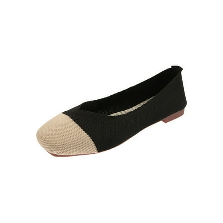 Sanviglor Women Flat Shoes Slip On Flats Square Toe Casual Shoe Walking Lightweight Comfort Pumps Cozy Knit Upper Black Color Stitching 5
Sanviglor Women Flat Shoes Slip On Flats Square Toe Casual Shoe Walking Lightweight Comfort Pumps Cozy Knit Upper Black Color Stitching 5