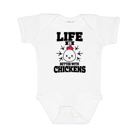 

Inktastic Life is Better with Chickens Gift Baby Boy or Baby Girl Bodysuit