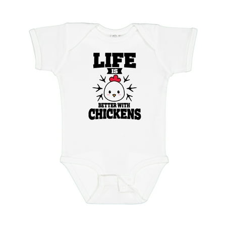 Inktastic Life is Better with Chickens Gift Baby Boy or Baby Girl Bodysuit