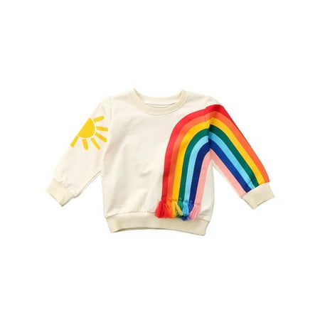 Long sleeve Rainbow Print Sweatshirt Pullover Top For Toddler and Baby Girl 1-6 Years
Long sleeve Rainbow Print Sweatshirt Pullover Top For Toddler and Baby Girl 1-6 Years
