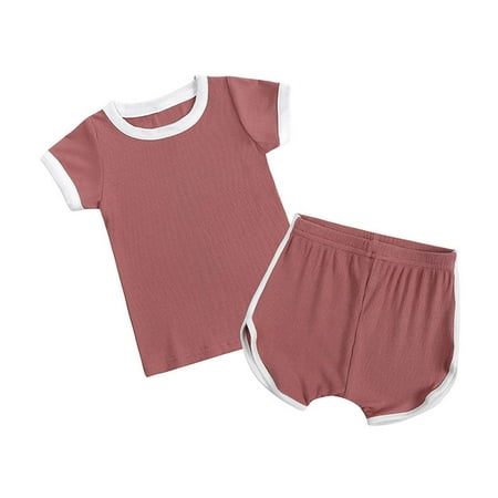 Odeerbi Baby Boy Girl Clothes Toddler Outfit Summer Ribbed Short-sleeved Top Shorts Two-piece Set Pink
Odeerbi Baby Boy Girl Clothes Toddler Outfit Summer Ribbed Short-sleeved Top Shorts Two-piece Set Pink