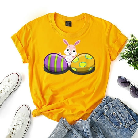 Huachen Fashion Women Easter Bunny Print Short-Sleeved Round Neck Novelty Graphic Tops Yellow/2XL
Huachen Fashion Women Easter Bunny Print Short-Sleeved Round Neck Novelty Graphic Tops Yellow/2XL