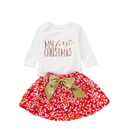 Christmas Outfit Infant Clothes Set Newborn Baby Girl Long Sleeve Letter Print Romper+Polka Dot Print Tutu Skirt+Bowknot Headband
Christmas Outfit Infant Clothes Set Newborn Baby Girl Long Sleeve Letter Print Romper+Polka Dot Print Tutu Skirt+Bowknot Headband