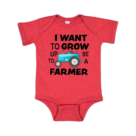 Inktastic I Want To Grow up To Be a Farmer Gift Baby Boy or Baby Girl Bodysuit