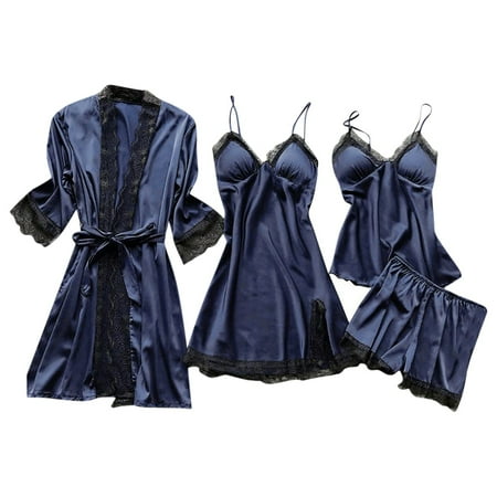 QWANG Lingerie Women Silk Lace Robe Dress Babydoll Sleepwear Nightdress Pajamas Set
QWANG Lingerie Women Silk Lace Robe Dress Babydoll Sleepwear Nightdress Pajamas Set