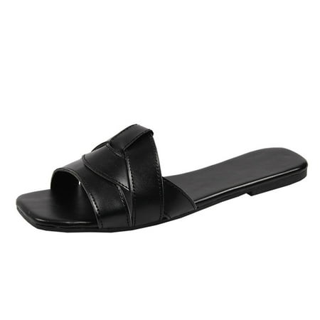Slippers for Women Spring And Summer Fashion Women Slippers Cross Strap Casual Sandals Open Toe Flat Bottom Womens Slippers Pu Black 41
Slippers for Women Spring And Summer Fashion Women Slippers Cross Strap Casual Sandals Open Toe Flat Bottom Womens Slippers Pu Black 41