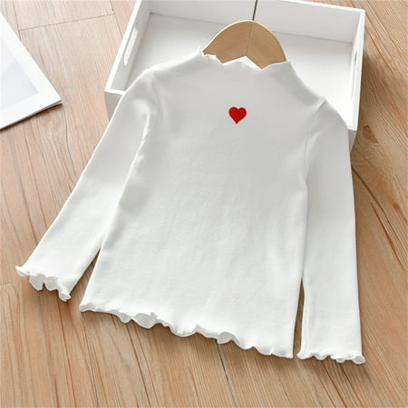 NIUREDLTD Kids Toddler Baby Girls Spring Heart Print Cotton Ruffle Long Sleeve Knitted T Shirt Pullover Tops Clothes
NIUREDLTD Kids Toddler Baby Girls Spring Heart Print Cotton Ruffle Long Sleeve Knitted T Shirt Pullover Tops Clothes