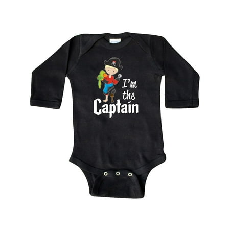 Inktastic I m the Captain- pirate boy Gift Baby Boy Long Sleeve Bodysuit