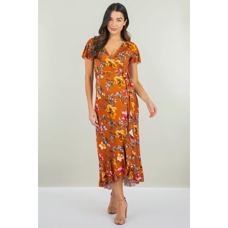 Maternity and Nursing Butterfly Sleeve Dress with Ruffles