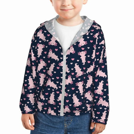 Sun Hoodie for Kids Cute cartoon pink axolotl heart Long Sleeve Swim Fishing Shirts Sun Protection Zip Up Jacket Clothing Athletic Hoodie
Sun Hoodie for Kids Cute cartoon pink axolotl heart Long Sleeve Swim Fishing Shirts Sun Protection Zip Up Jacket Clothing Athletic Hoodie