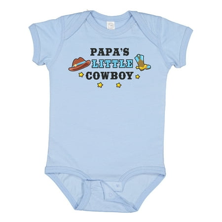 Inktastic Papas Little Cowboy with Cowboy Hat and Boots Gift Baby Boy Bodysuit
