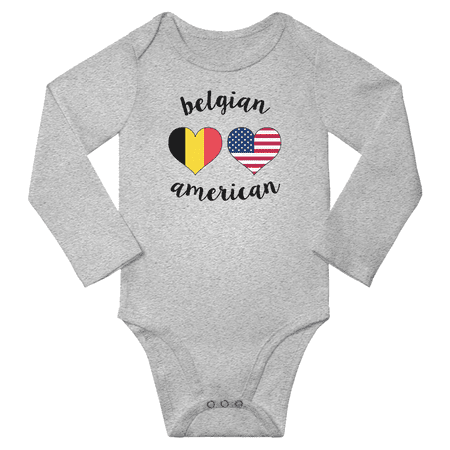 Belgian and American Love Heart Baby Long Slevve Bodysuit Romper (Gray 18-24 Months)
Belgian and American Love Heart Baby Long Slevve Bodysuit Romper (Gray 18-24 Months)