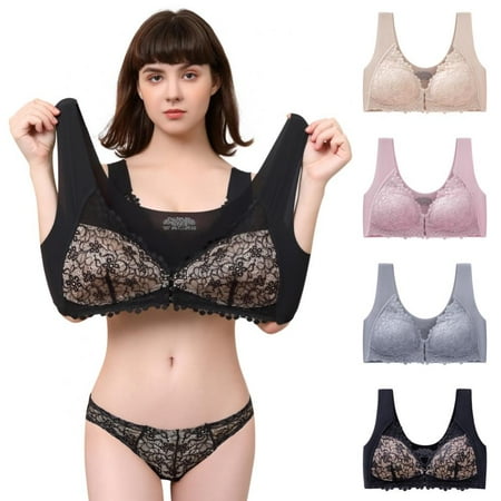 4 Pack Women s Front Closure Posture Bra Full Coverage Back Support Wireless Comfy Unpadded
4 Pack Women s Front Closure Posture Bra Full Coverage Back Support Wireless Comfy Unpadded