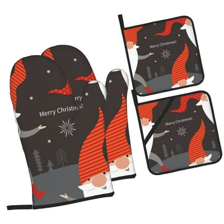 Fotbe Christmas Gnomes In Red Hats for 4Pcs Oven Mitts and Pot Holders 500℉ Heat Resistant Oven Mitts Non-Slip Silicone Surface Safe for Baking Cooking BBQ
Fotbe Christmas Gnomes In Red Hats for 4Pcs Oven Mitts and Pot Holders 500℉ Heat Resistant Oven Mitts Non-Slip Silicone Surface Safe for Baking Cooking BBQ