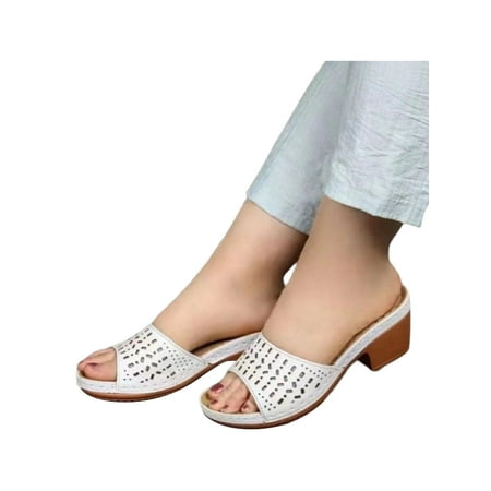 Rotosw Women Slides Slippers Chunky Sandals Platform Heeled Sandal Comfort Slip On Heels Summer Hollow Out White 5.5
Rotosw Women Slides Slippers Chunky Sandals Platform Heeled Sandal Comfort Slip On Heels Summer Hollow Out White 5.5