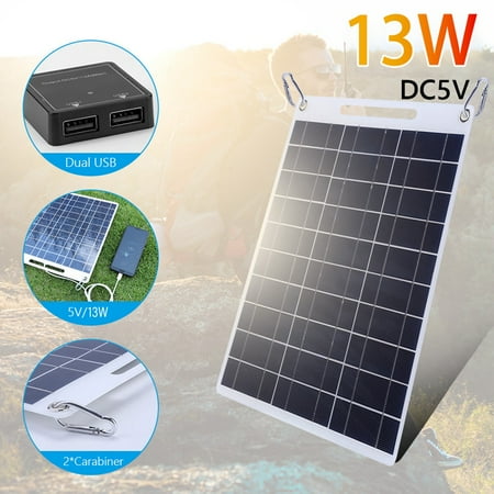 13W 5V Solar Panel Outdoor Monocrystalline Silicon Dual USB Solar Flexible Charging Panel for Charging 5V Devices
13W 5V Solar Panel Outdoor Monocrystalline Silicon Dual USB Solar Flexible Charging Panel for Charging 5V Devices