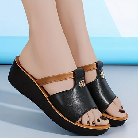 FAIAI 2024 Women s Non-slip Wedge Summer Shoes Solid Color Platform Sandals Slip On Buckle Decor Soft Sole Casual Slides-38
FAIAI 2024 Women s Non-slip Wedge Summer Shoes Solid Color Platform Sandals Slip On Buckle Decor Soft Sole Casual Slides-38