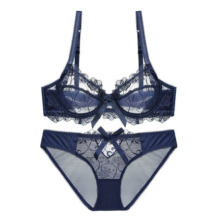 MIASHUI Women Lace Lingerie Sheer No Cushion Lace Bra Set Bra and Briefs Sets 2 Piece Set
MIASHUI Women Lace Lingerie Sheer No Cushion Lace Bra Set Bra and Briefs Sets 2 Piece Set
