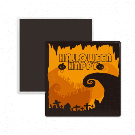 tree happy fear halloween square ceracs fridge magnet keepsake memento
