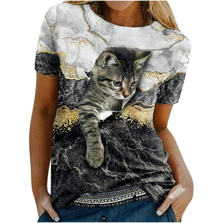 Women T Shirt Novelty Animal Print Funny Graphic Shirts Tops Summer Short Sleeve Casual Blouse Tee
Women T Shirt Novelty Animal Print Funny Graphic Shirts Tops Summer Short Sleeve Casual Blouse Tee