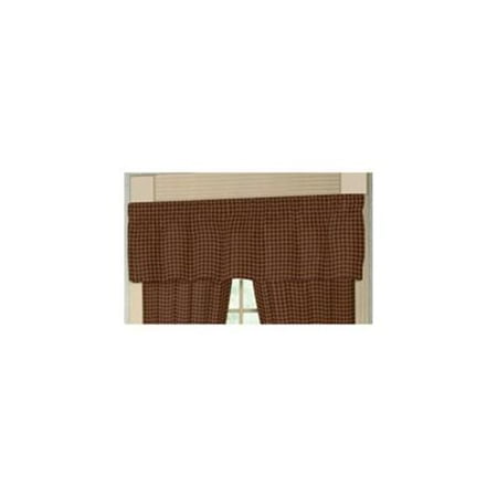Patch Magic CVW314A Tan and Gold Rustic Check, Fabric Curtain Valance 54 x 16 inch