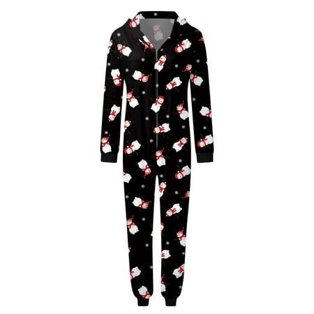 Women Mom Christmas Sets Black Prints Hooded Zipper Jumpsuit Family Outfit Pajamas Family
Women Mom Christmas Sets Black Prints Hooded Zipper Jumpsuit Family Outfit Pajamas Family