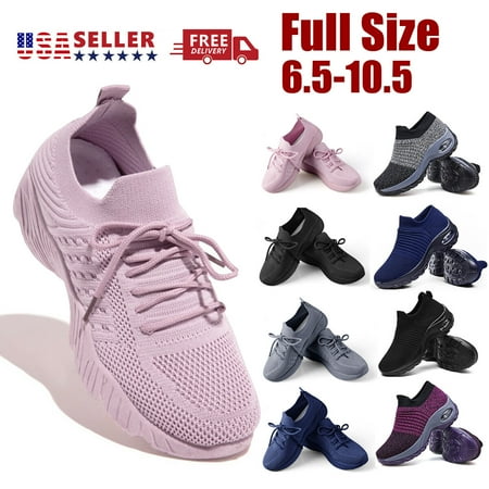 Womens Running Tennis Ladies Sneakers Slip On Walking Gym Mesh Breathable Shoes